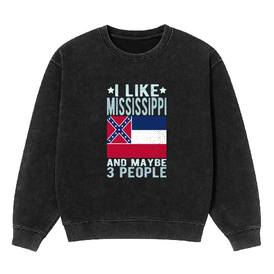 Mississippi Flag US State Mineral Wash Sweatshirts