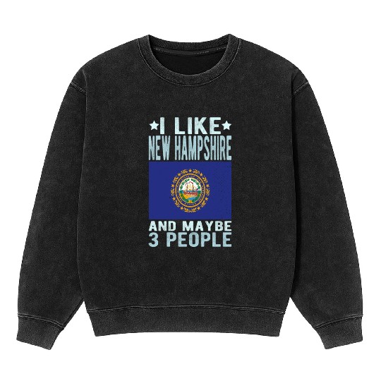 New Hampshire Flag US State Mineral Wash Sweatshirts