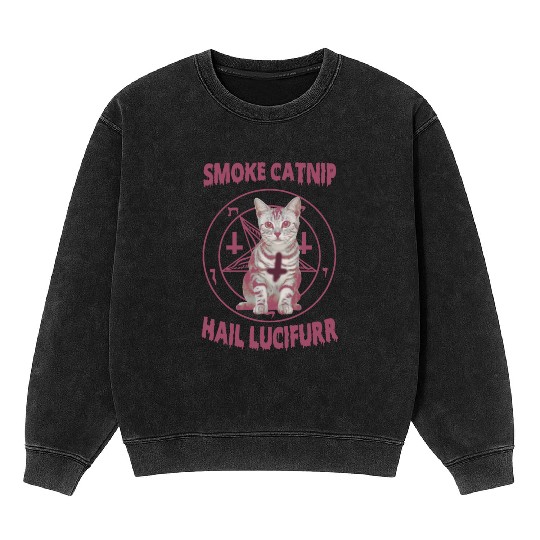 Smoke Catnip Hail Lucifurr Mineral Wash Sweatshirts