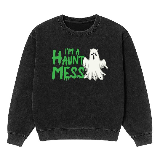 Halloween Paranormal Ghost Hunters Horror Fans Mineral Wash Sweatshirts