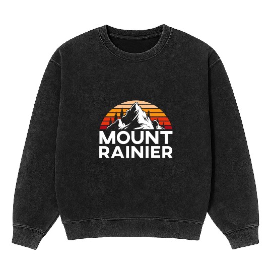 Mount Rainier Mountaineer Summit Sport Hiking Mineral Wash Sweatshirts