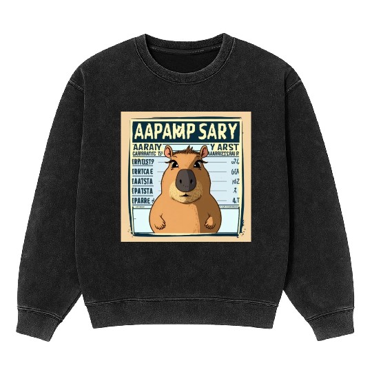 Wanted for 93 Felonies Na Capybara Mugshot Outlaw Mineral Wash Sweatshirts