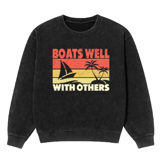 Boating Boat Captains Boating Sailing Cruise Ship Mineral Wash Sweatshirts