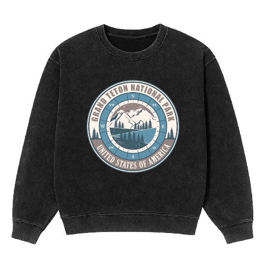Grand Teton National Park US Vintage Hiking Mineral Wash Sweatshirts