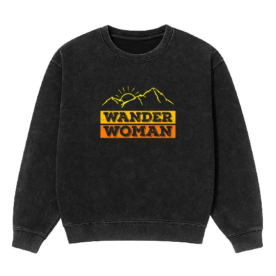 Wanderwoman Mountaineering Hiking Women Mineral Wash Sweatshirts