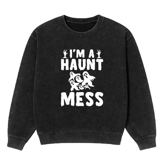 Halloween Paranormal Ghost Hunters Horror Fans Mineral Wash Sweatshirts