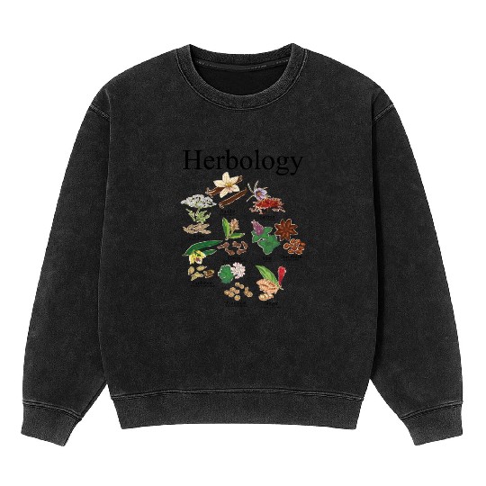 Herbology Plant Lady Herb Flower Garden Herbology Mineral Wash Sweatshirts