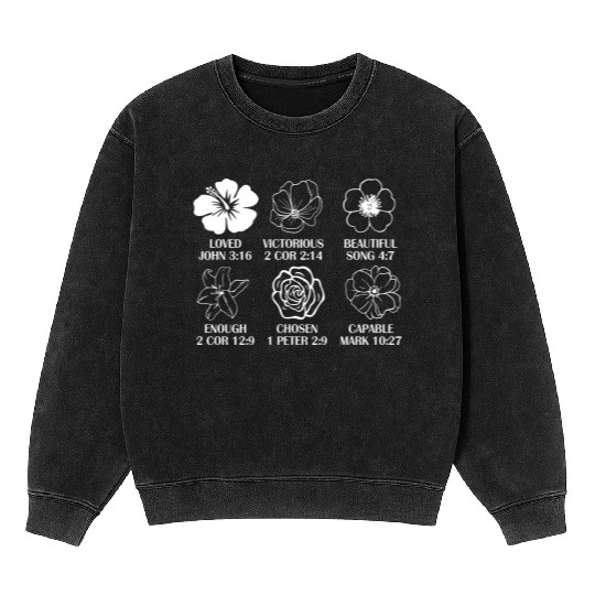 Loved John 3:16 Victorious 2 Cor 2:14 Mineral Wash Sweatshirts