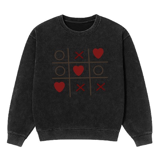 Cool Valentine s Day Criss Cross Heart Mineral Wash Sweatshirts