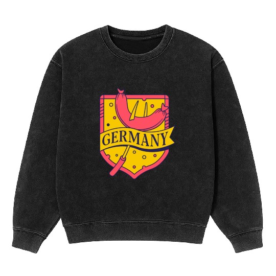unique funny Germany Flag , German sausages Mineral Wash Sweatshirts