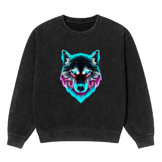 Leader of the Synthwave Wolf Pack! Mineral Wash Sweatshirts
