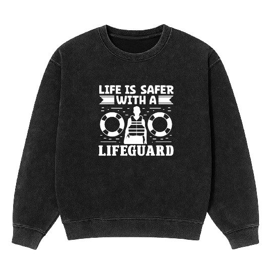 Life safer with lifeguard swimming pool guard Mineral Wash Sweatshirts