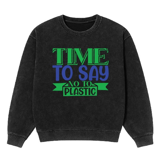 Women's Earth Day Cute Environmental Mineral Wash Sweatshirts