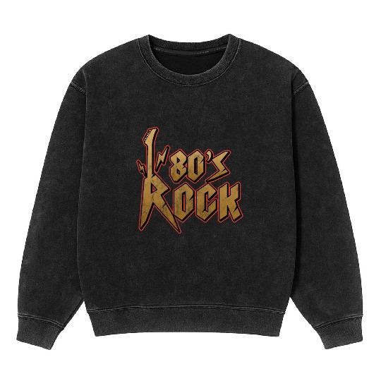 80s Rock Music Genre Eighties Vibe Retro Musician Mineral Wash Sweatshirts