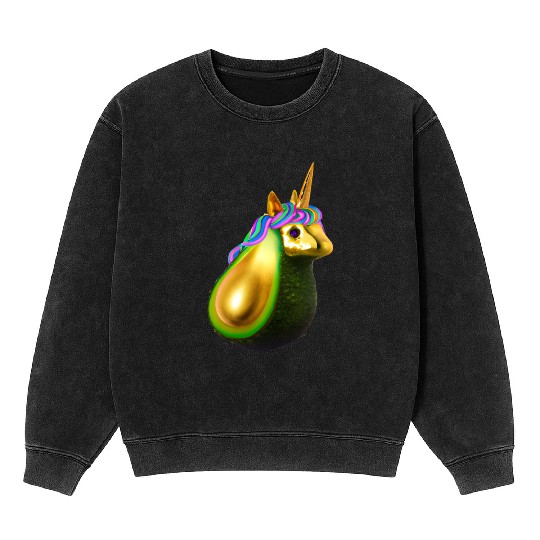 Happy unicorn avocado Mineral Wash Sweatshirts