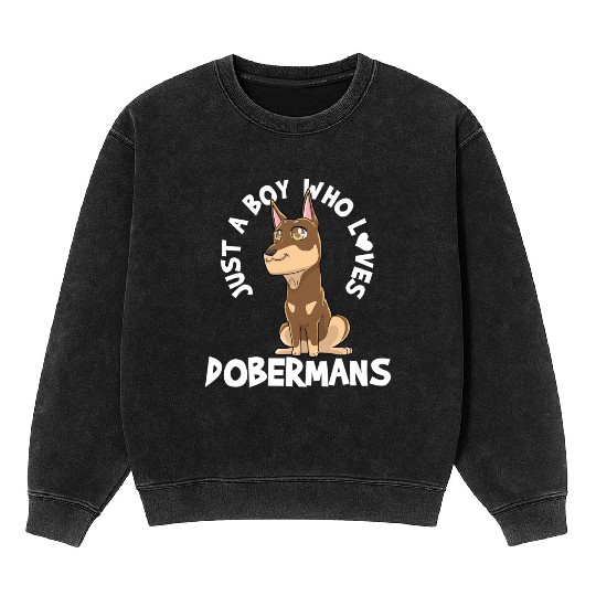 Doberman Doberman Lover Kawaii Mineral Wash Sweatshirts