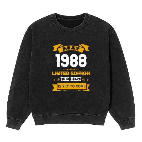 May 1988 Birthday Surprise Mineral Wash Sweatshirts