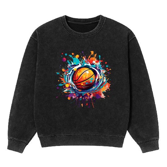 basketball graffiti art Mineral Wash Sweatshirts