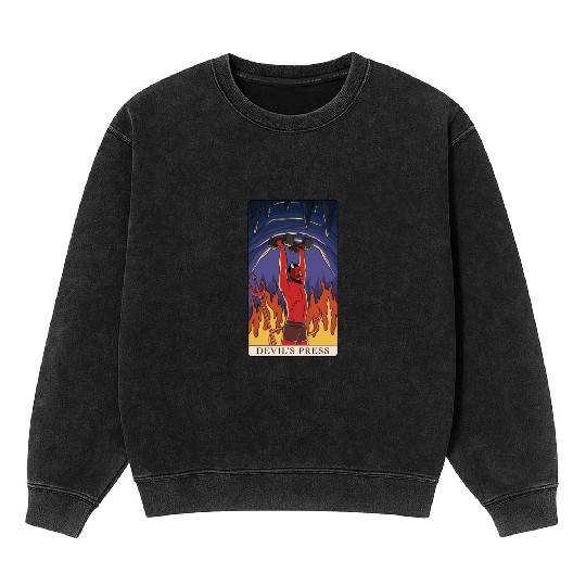 Tarot Devils Press Fitness Gym Bodybuilding Mineral Wash Sweatshirts
