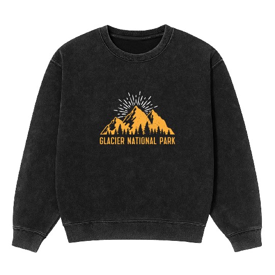 Glacier National Park Mountaineers Mountain lover Mineral Wash Sweatshirts