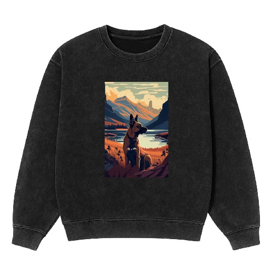 Belgian Malinois Nature Mineral Wash Sweatshirts