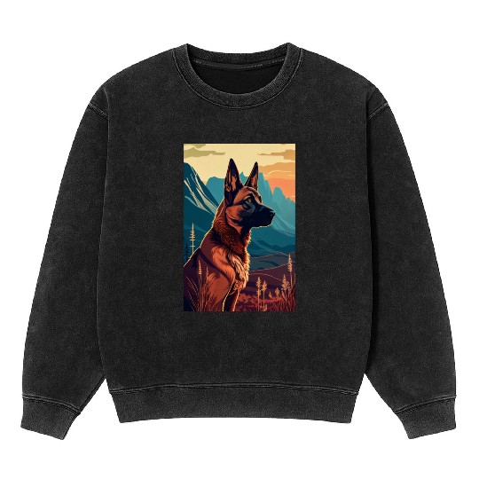 Belgian Malinois Nature Mineral Wash Sweatshirts