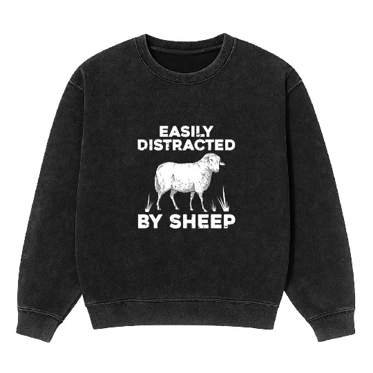 Cute Sheep For Men Women Lamb Farm Animal Farmer Mineral Wash Sweatshirts