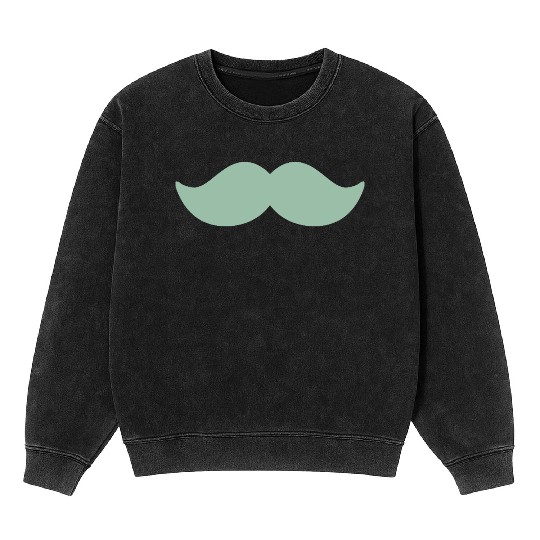 Pastel Green Mustache November Man Cycling Mineral Wash Sweatshirts