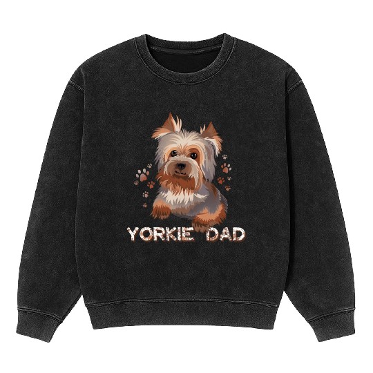 Yorkie Dad Mineral Wash Sweatshirts