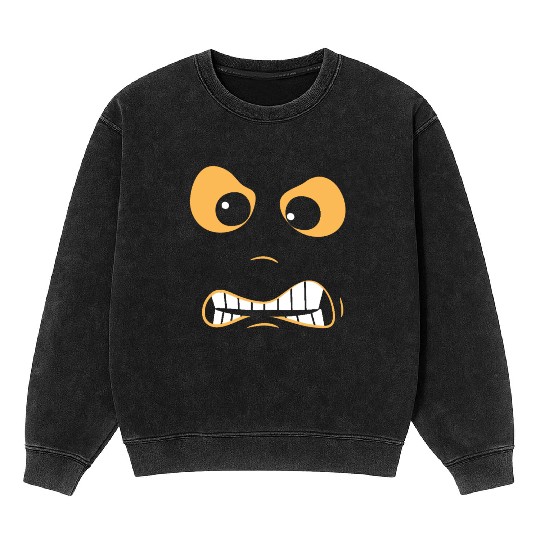 Face Character Design Mineral Wash Sweatshirts