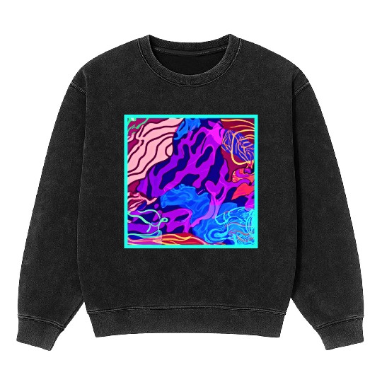 Ocean Nature Painting Mineral Wash Sweatshirts