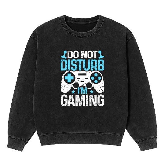 Do Not Disturb I'm Gaming Mineral Wash Sweatshirts
