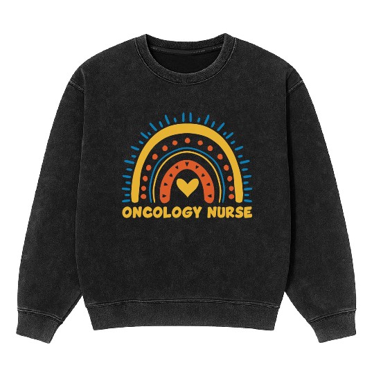 Great Oncology Nurse Rainbow RN Nurses Team Mineral Wash Sweatshirts
