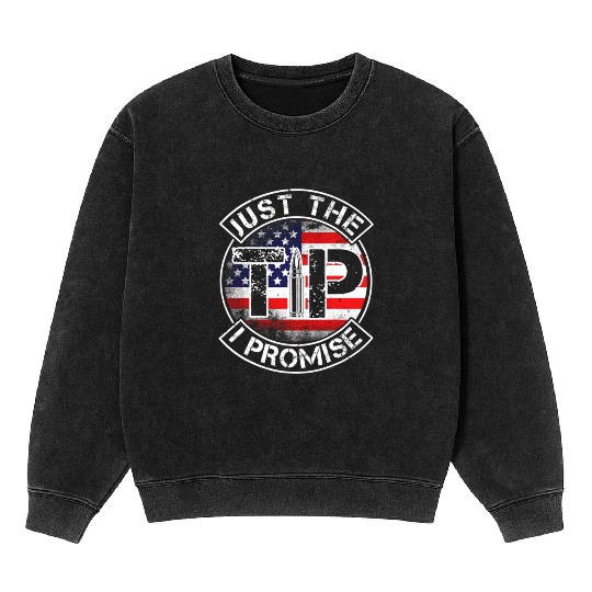 Just The Tip I Promise 2nd Amendment Patriotic US Mineral Wash Sweatshirts