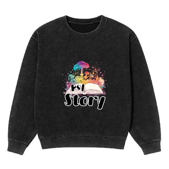 Psy Story A Psychedelic Journey Through the Pages Mineral Wash Sweatshirts