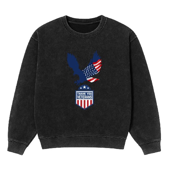 Happy Memorial Day Thank you Veterans American Mineral Wash Sweatshirts