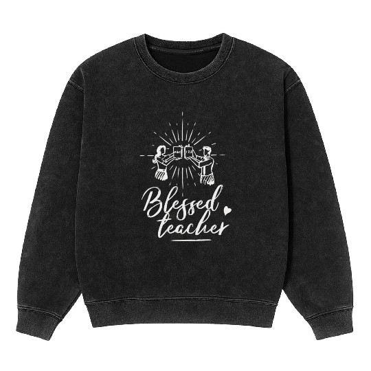 Blessed Teacher Mineral Wash Sweatshirts