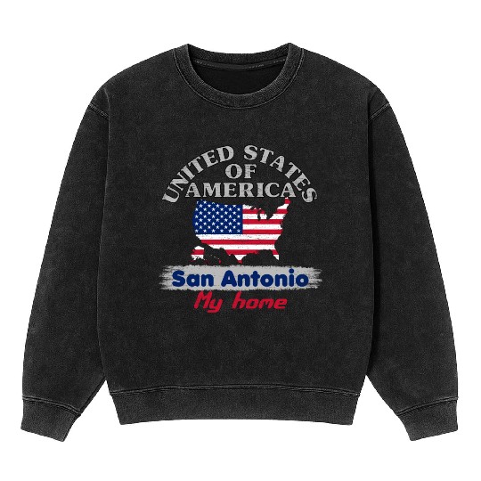 United States of America - San Antonio my home Mineral Wash Sweatshirts