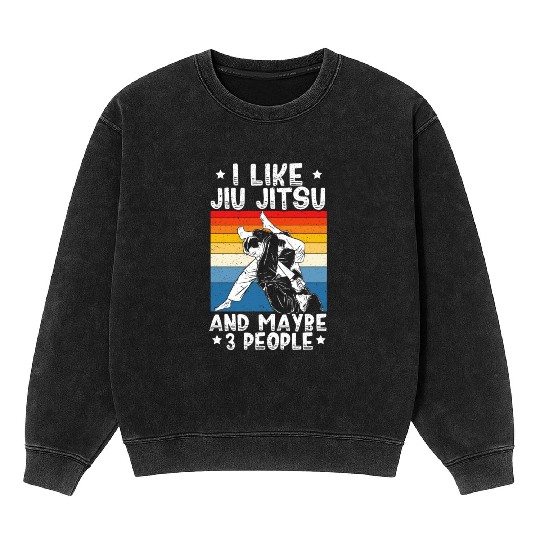 Jiu Jitsu BJJ Martial Arts MMA Combat Fighting Mineral Wash Sweatshirts