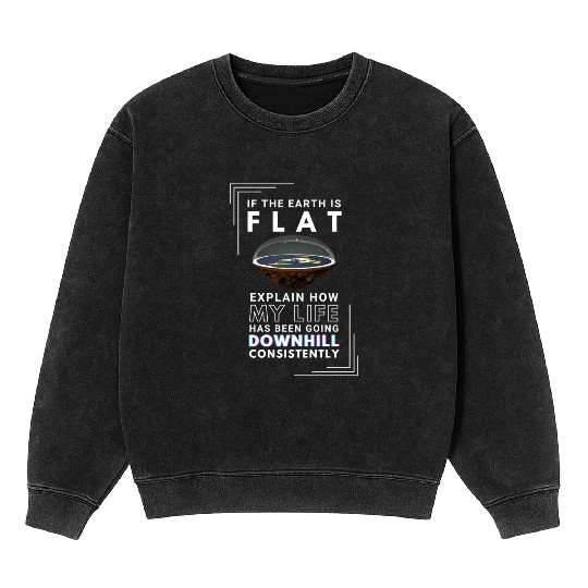 FLAT EARTH Mineral Wash Sweatshirts