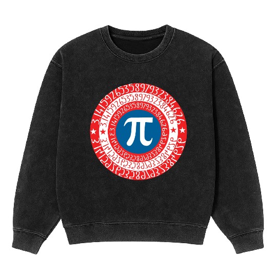 Captain Pi Superhero Shield Mineral Wash Sweatshirts