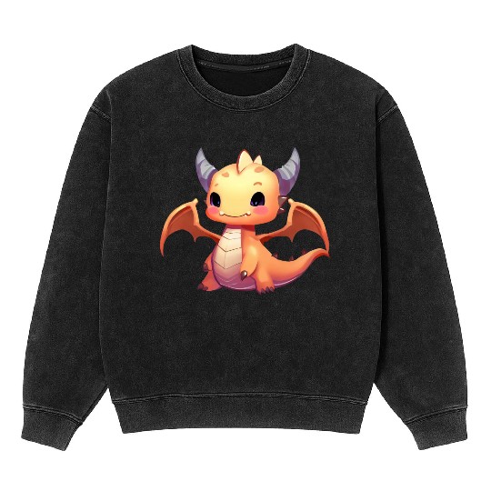 CUTE DRAGON MEDIEVAL PETS LIZARD GECKO ANIMALS Mineral Wash Sweatshirts
