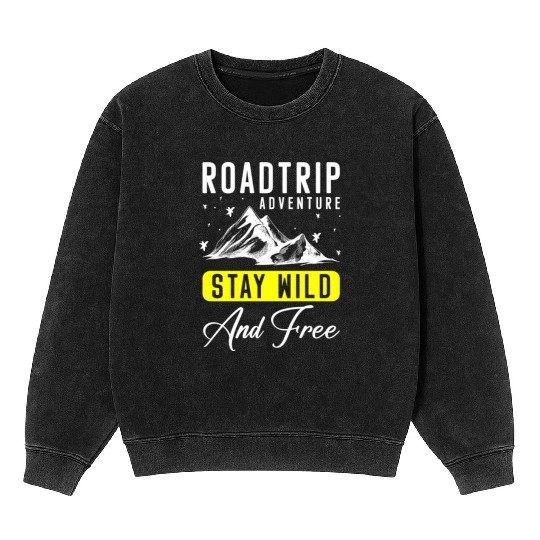 Road Trip Trip Traveller Freedom Mineral Wash Sweatshirts