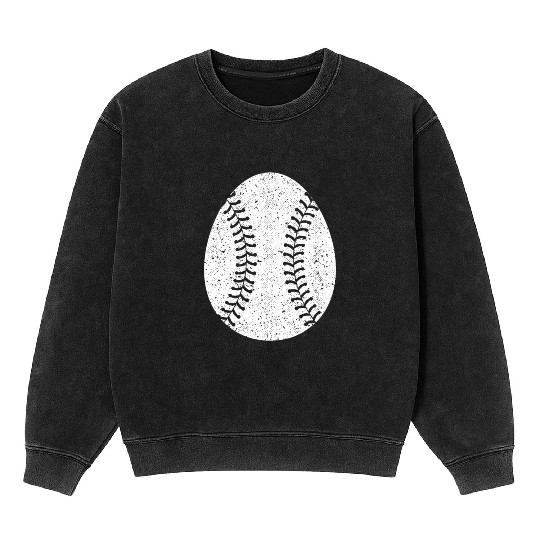 Baseball Happy Easter Egg Hunting Cute Sport Lover Mineral Wash Sweatshirts