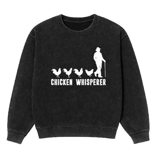 Funny Chicken Whisperer Girls Boys Farm Animal Mineral Wash Sweatshirts