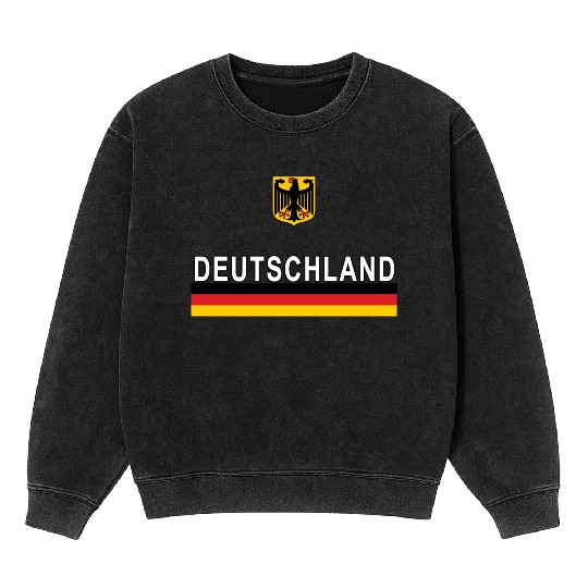 Deutschland Flag And Emblem Germany Mineral Wash Sweatshirts