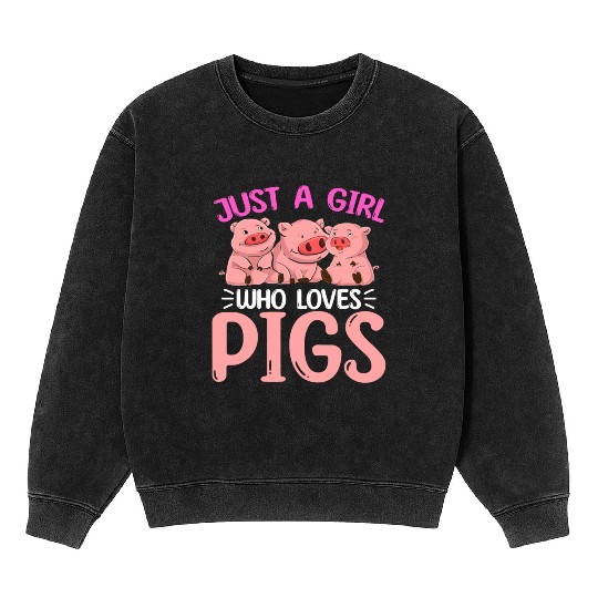 Farm Animal Lover Farmer Animal Girls Women Cute Mineral Wash Sweatshirts