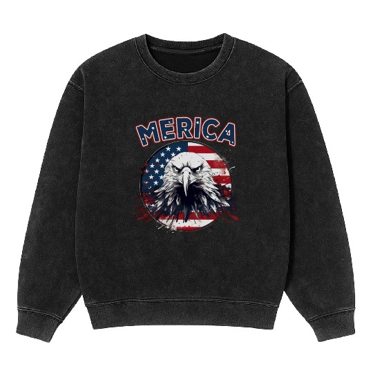 USA Independence Day 4th of July Labor Day Mineral Wash Sweatshirts