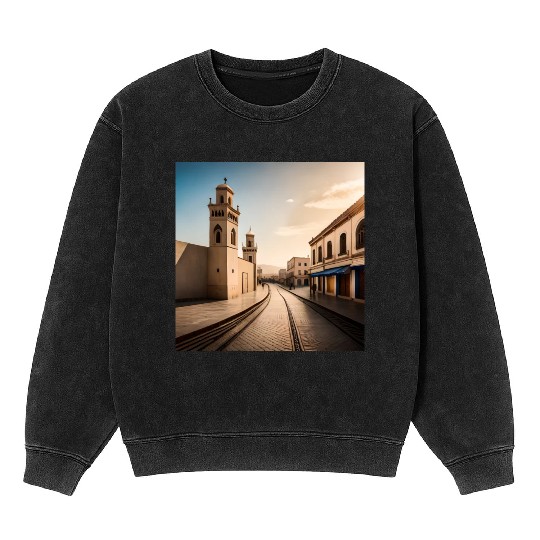 Fantasy pictures ,town Morocco ,city Larache Mineral Wash Sweatshirts