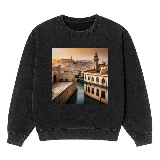 Fantasy pictures ,town Morocco ,city casablanca Mineral Wash Sweatshirts
